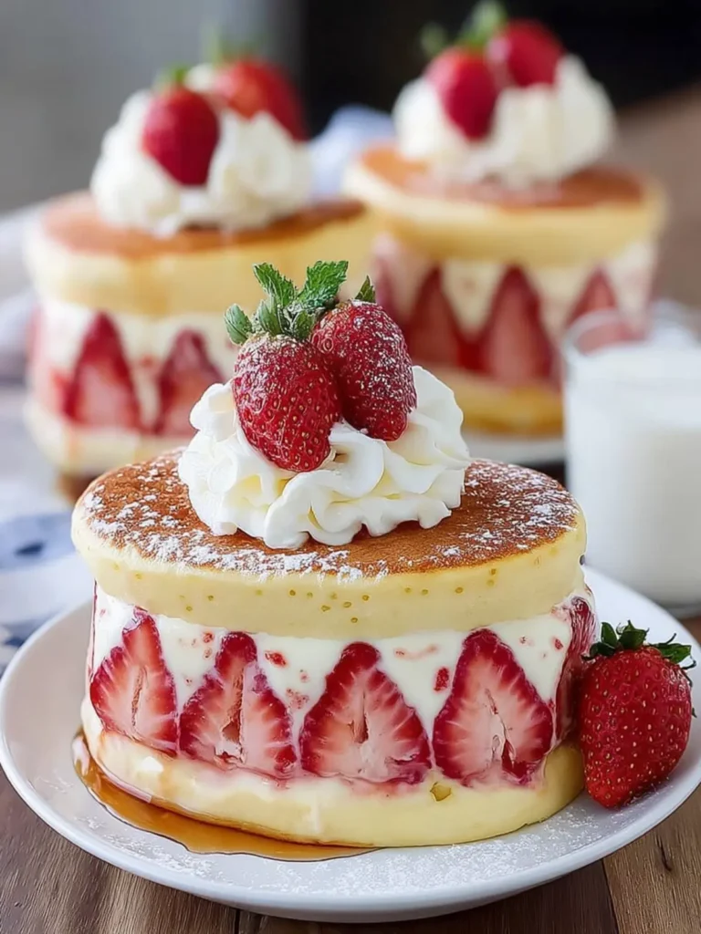 Fluffy Strawberry Pancake Sandwiches First Image