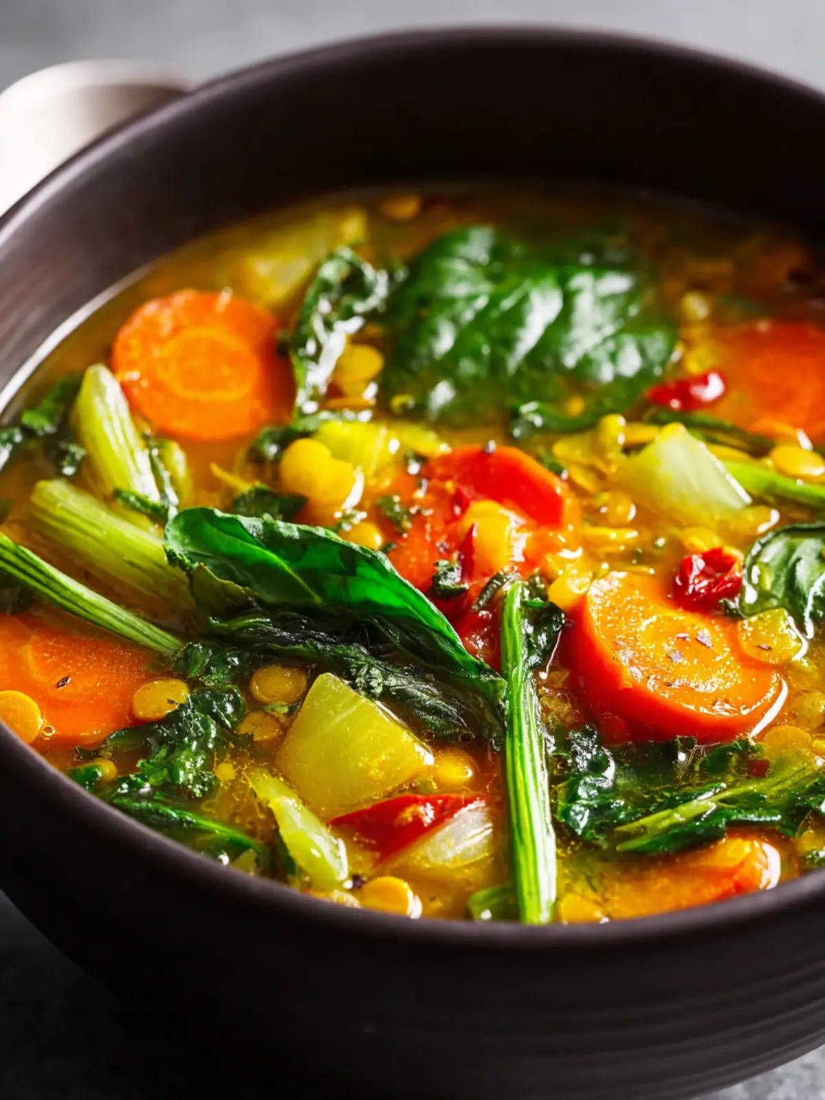 Turmeric Lentil Vegetable Soup Recipe First Image