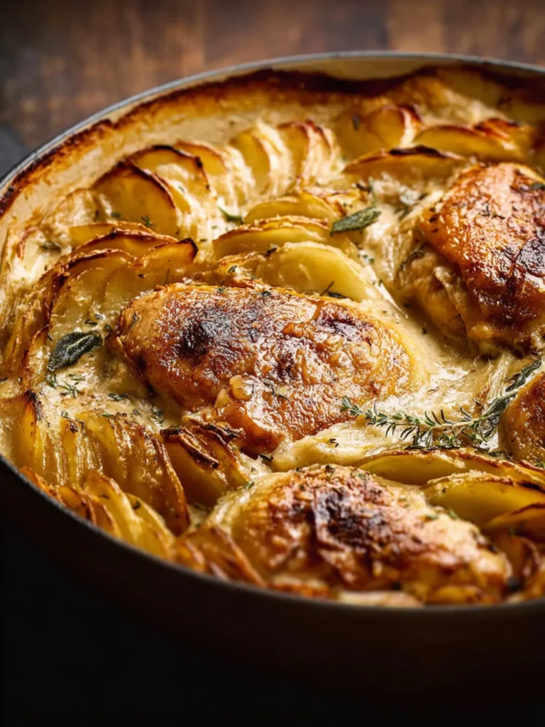 One Pan Chicken and Potatoes Dauphinoise First Image