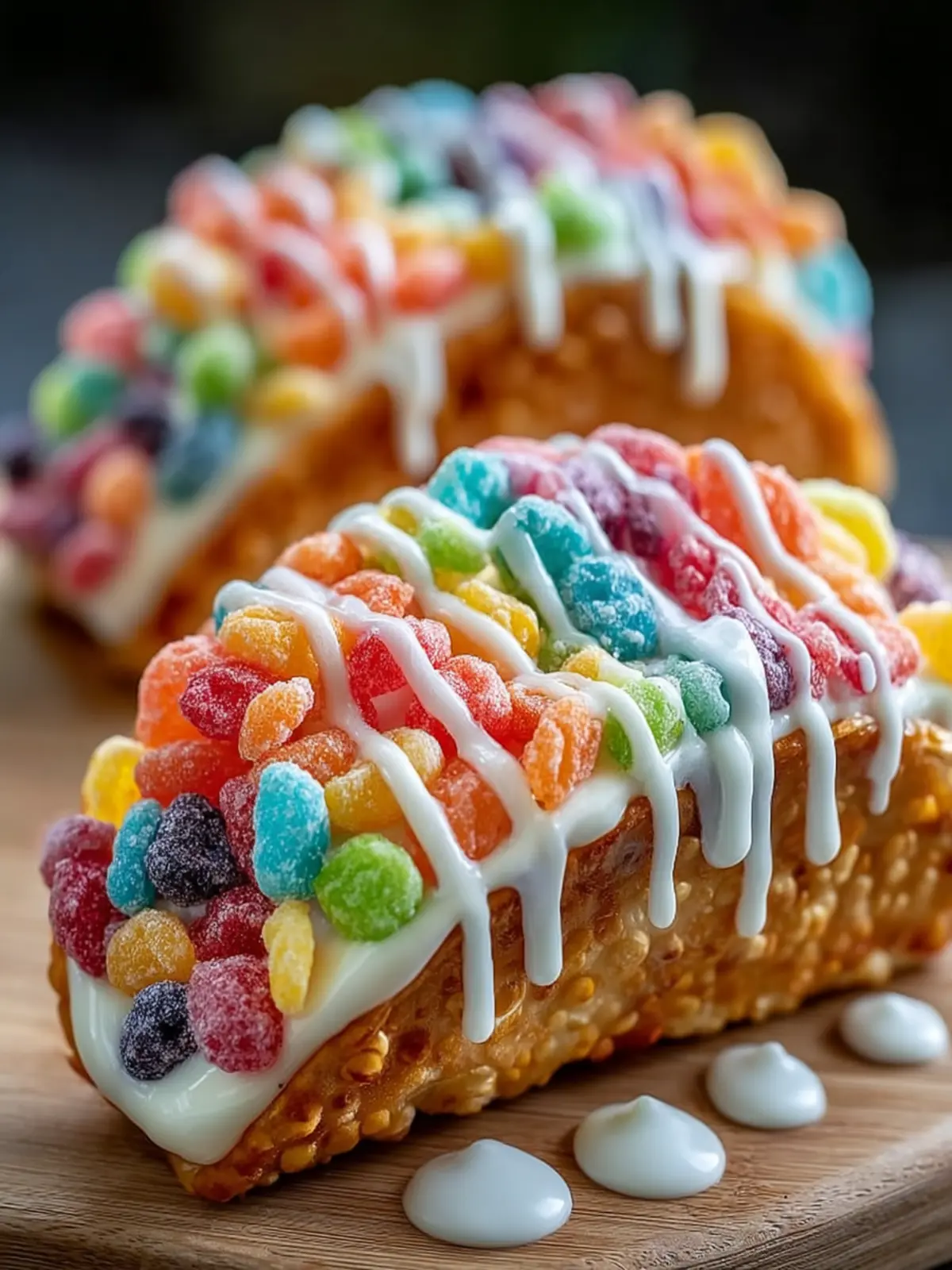 Irresistibly Fun Fruity Pebbles Cheesecake Tacos Delight First Image