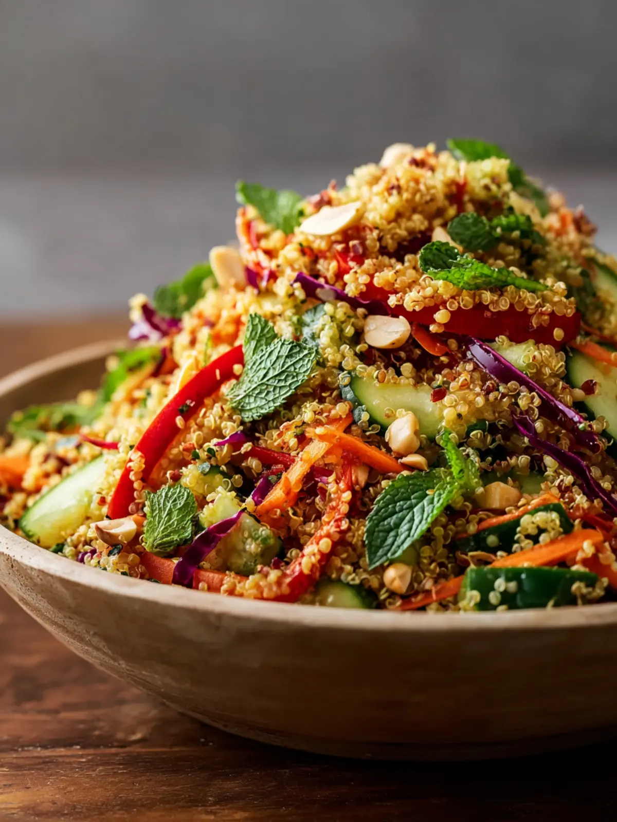Crunchy Thai Quinoa Salad with Peanut Dressing First Image