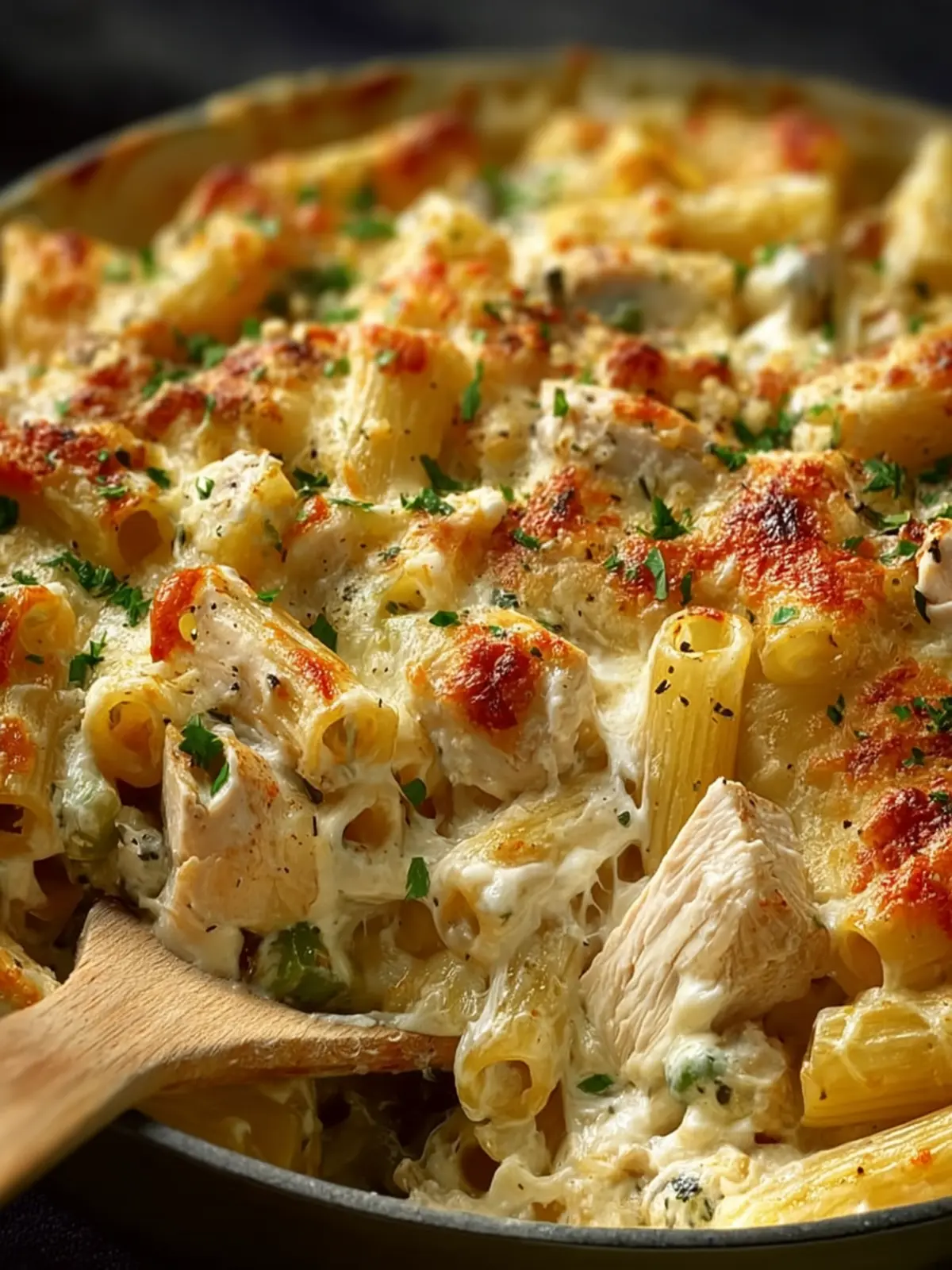 Creamy Chicken Alfredo Pasta Bake First Image