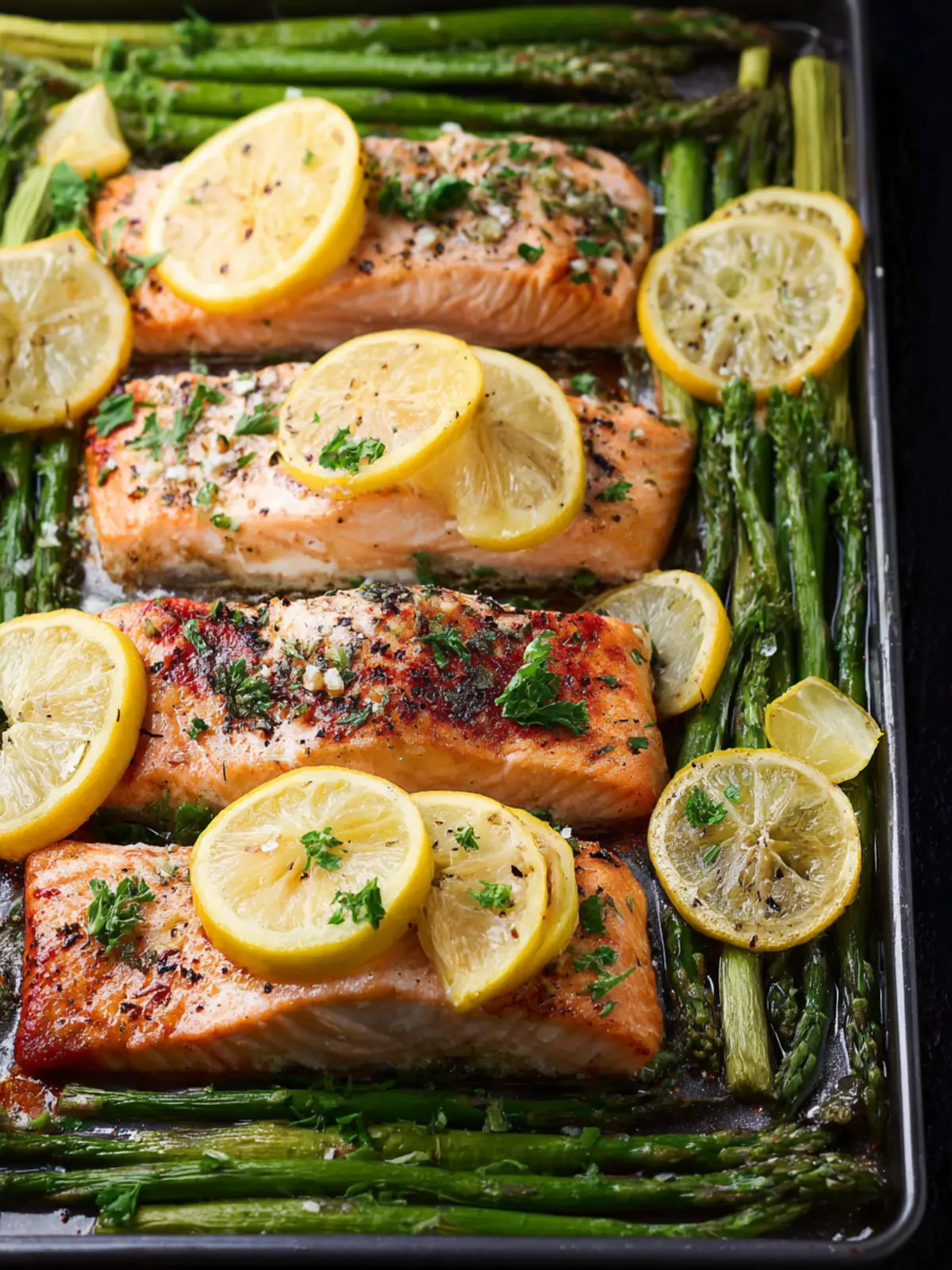 Sheet Pan Lemon Garlic Salmon First Image