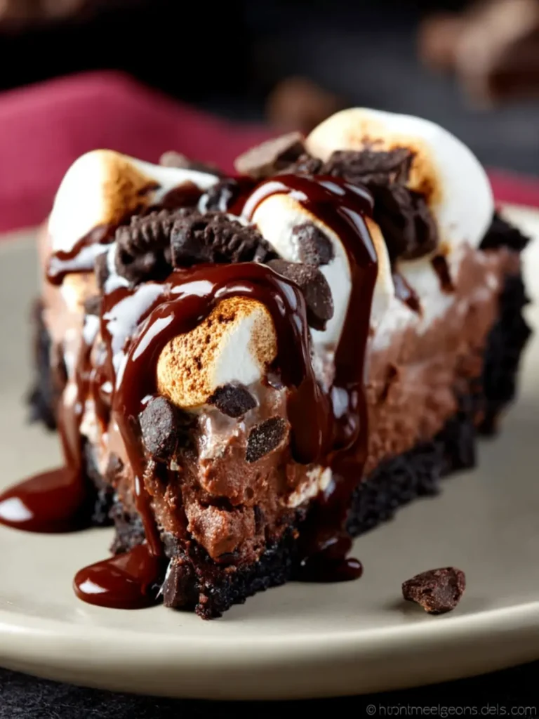 Chocolate Fudge Marshmallow Oreo Brownie Pie First Image