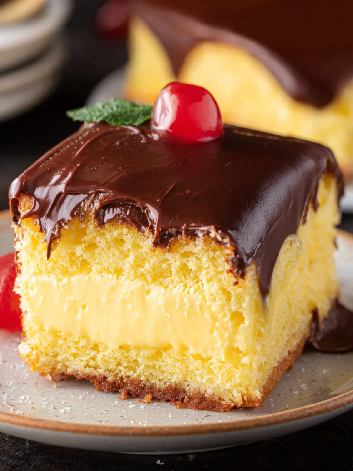 Boston Cream Poke Cake First Image