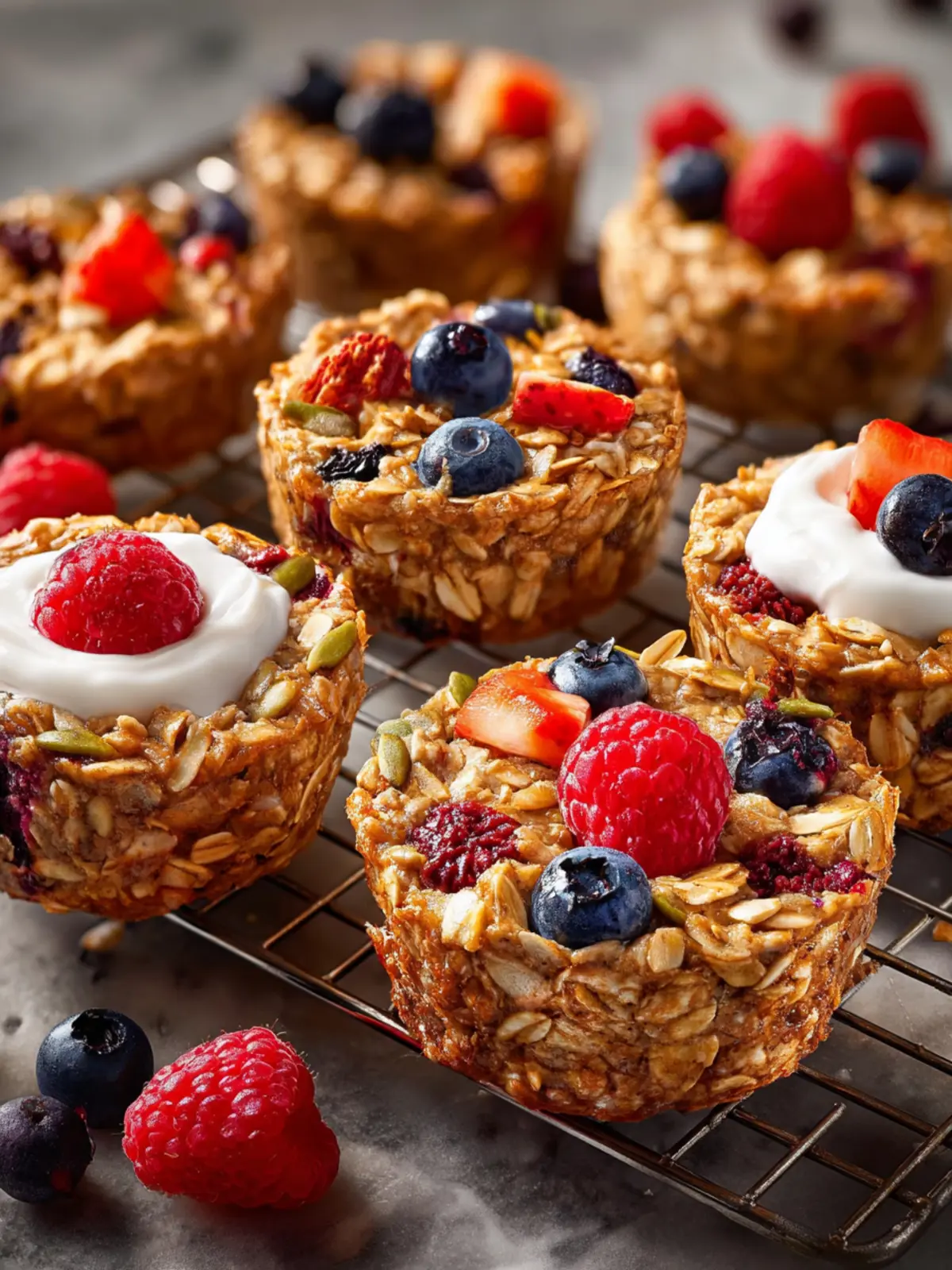 Baked Oatmeal Cups with Greek Yogurt First Image