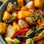 Roasted Squash and Potatoes Sheet Pan Meal First Image
