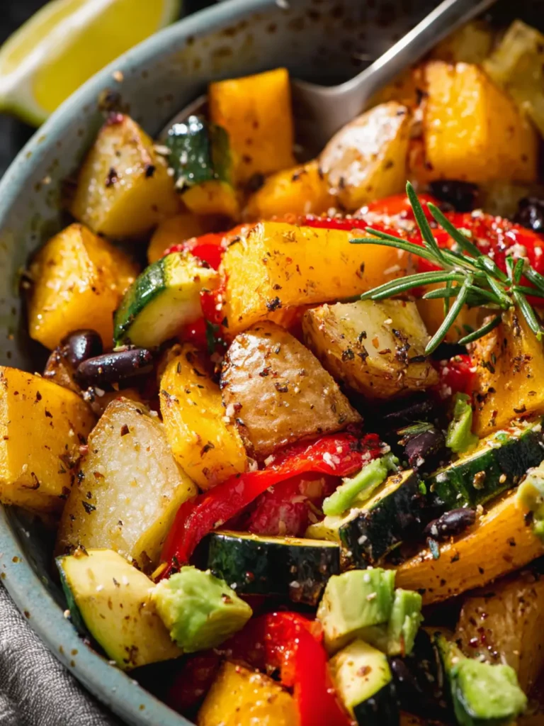 Roasted Squash and Potatoes Sheet Pan Meal First Image