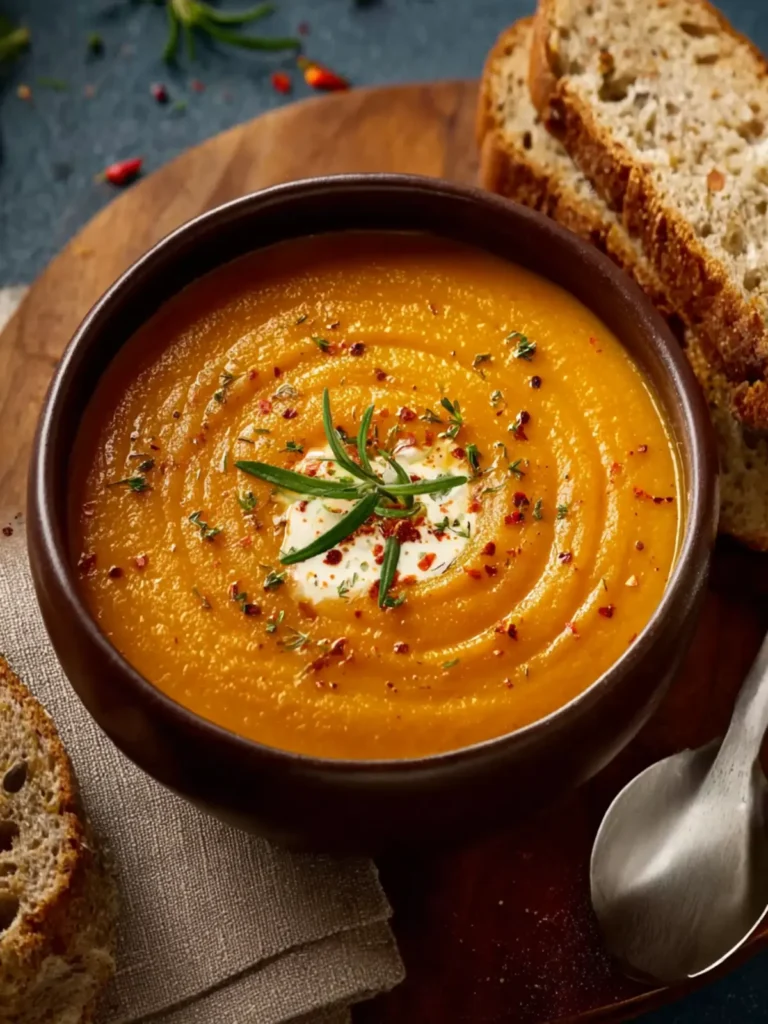 Smooth and Creamy Roasted Vegetable Soup First Image