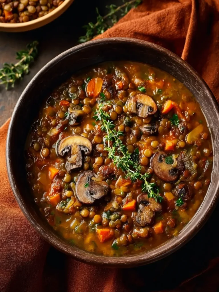 Vegan Lentil Mushroom Stew First Image