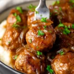 Crockpot French Onion Meatballs First Image