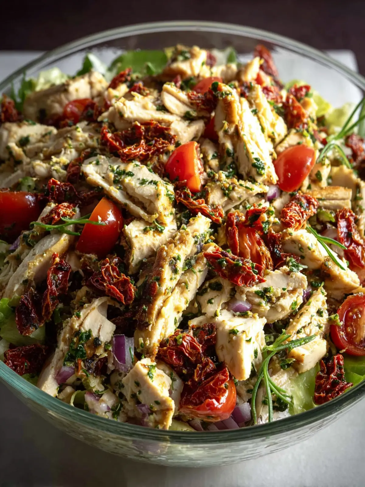 Easy Tuscan Chicken Salad with Sun-Dried Tomatoes First Image