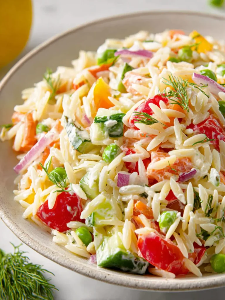Orzo Salad with Yogurt Dill Dressing First Image