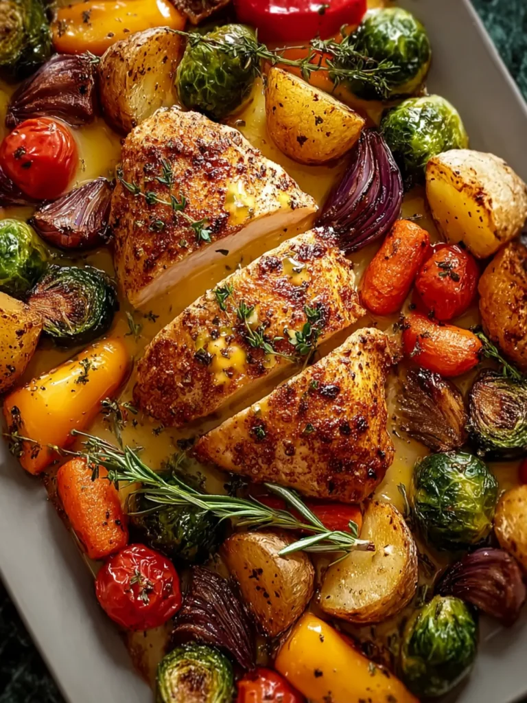 Sheet Pan Honey Dijon Chicken with Veggies First Image