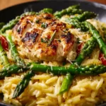 parmesan orzo chicken asparagus First Image