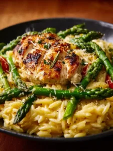 parmesan orzo chicken asparagus First Image